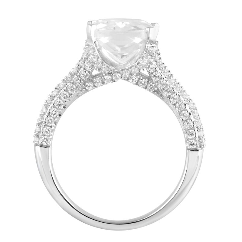 Cushion-Cut Elongated Lab Grown 4ct. Diamond Split Shank Engagement Ring in 14k White Gold image number null